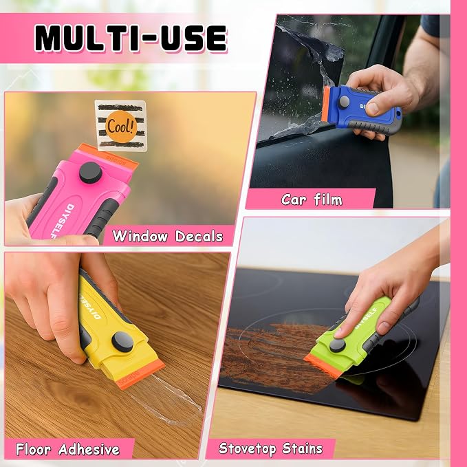 DIYSELF 2 Pcs Plastic Razor Blade Scraper - Image 5