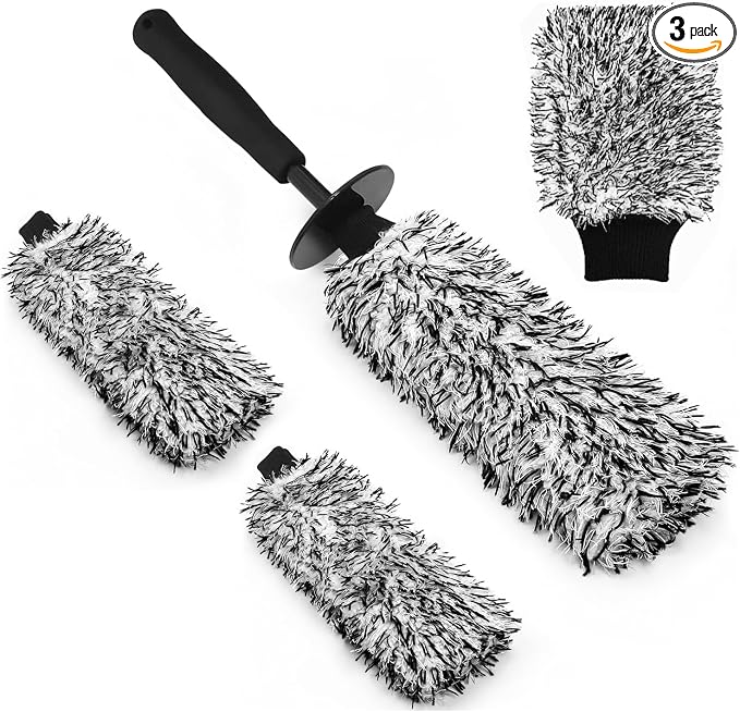 YeewayVeh Car Cleaning Brush Wheel Brush Kit, Soft Microfiber Flat Wheel Rim by YeewayVeh