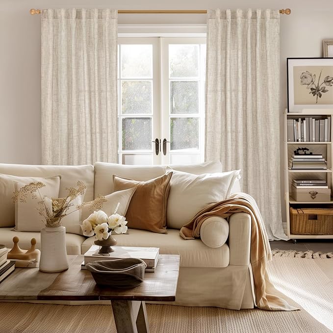 YoungsTex Natural Linen Curtains 90 Inches Long - Image 8