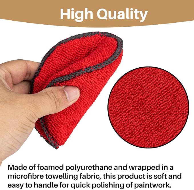 Sukh 12 Pack Microfiber Foam Car Wax Applicator Pad - Image 3