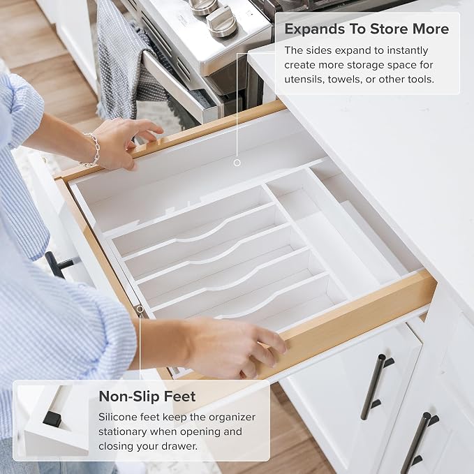 KitchenEdge Premium Silverware, Flatware and Utensil Organizer - Image 5