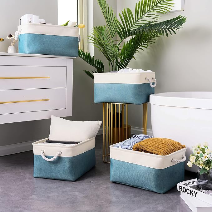 Storage Cubes - 4 Pack Large Fabric Baskets - Image 2