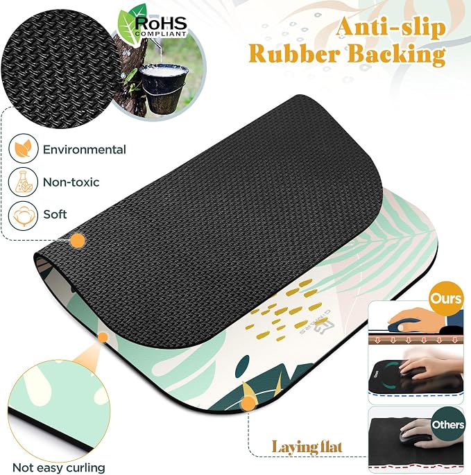 Gimars Large Smooth Superfine Fibre Memory Foam Ergonomic Mouse Pad Wrist Rest - Image 5