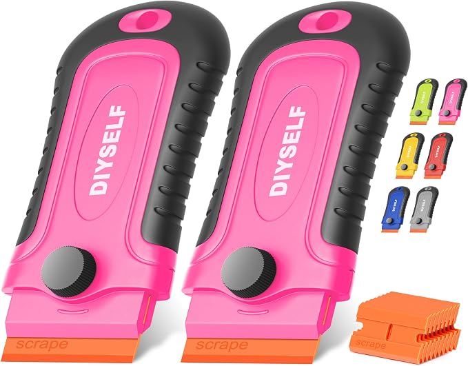 DIYSELF 2 Pcs Plastic Razor Blade Scraper by DIYSELF
