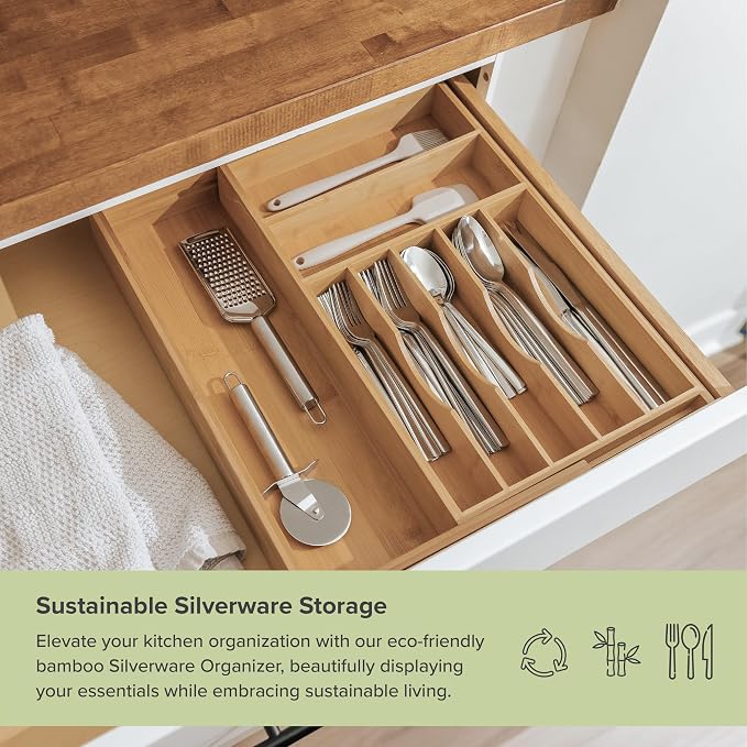 KitchenEdge Premium Silverware, Flatware and Utensil Organizer - Image 5