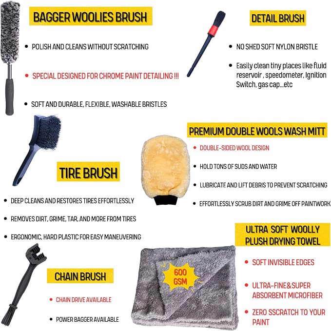 Motorcycle Cleaning Kit 6 Pack Design - Image 2