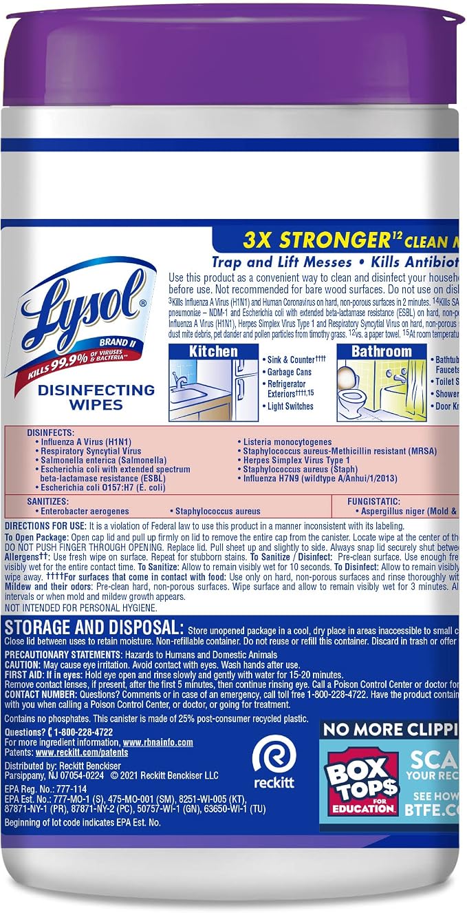 Lysol Disinfectant Wipes, Dorm Room Essentials - Image 2