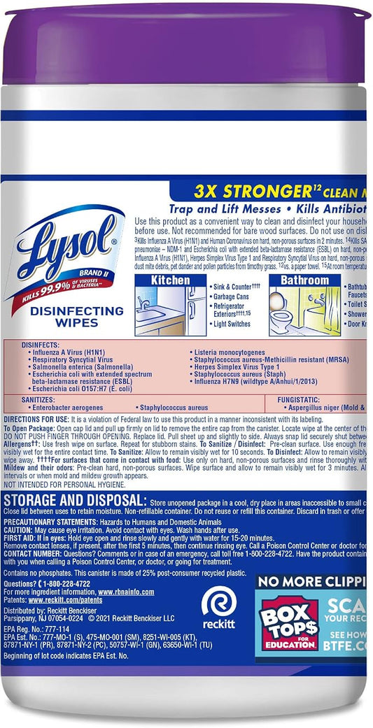 Lysol Disinfectant Wipes, Dorm Room Essentials - Image 2