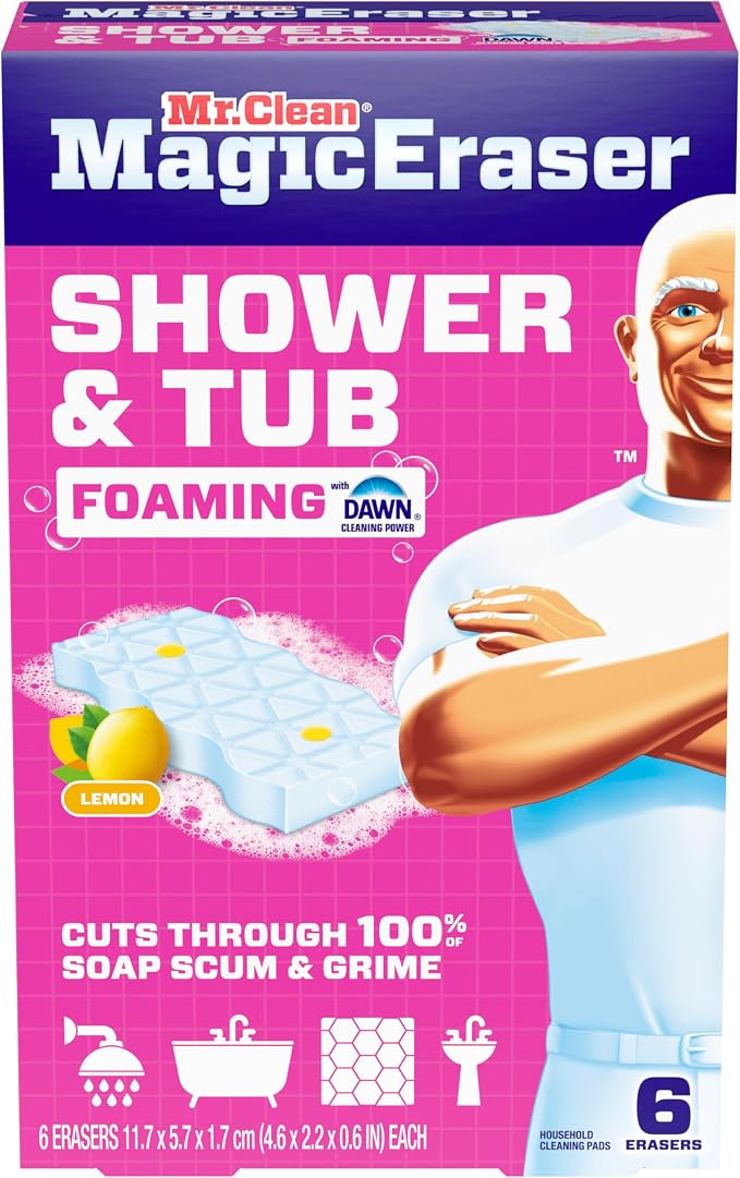 Mr. Clean Magic Eraser Sponge, Tub Cleaner, Soap Scum Remover, Bathroom - Image 15