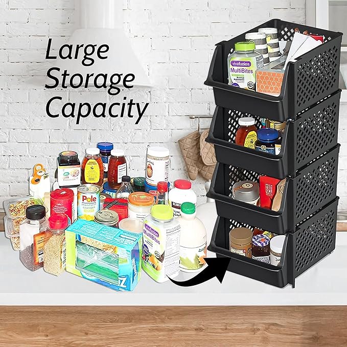 Skywin TidyFriend Plastic Stackable Storage Bins - Image 2
