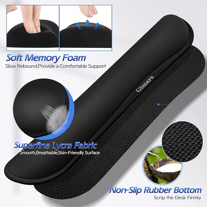 Gimars 4 in 1 Mouse Pad and Keyboard Wrist Rest Set, Large Mouse Pad - Image 6