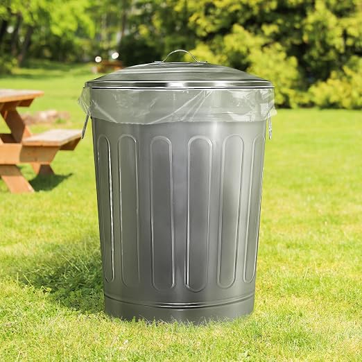 Plexon 13-Gallon Galvanized Steel Round Trash Can - Image 4