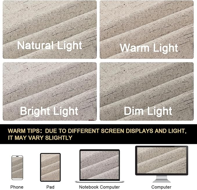 PrinceDeco Blackout Curtains for Sliding Glass Doors Linen Blackout Patio Door Curtains for Sliding Glass Door 84 Inch Curtains 2 Panel Set for Bedroom/Living Room,100 X L84 Inch, Stone