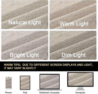 PrinceDeco Blackout Curtains for Sliding Glass Doors Linen Blackout Patio Door Curtains for Sliding Glass Door 84 Inch Curtains 2 Panel Set for Bedroom/Living Room,100 X L84 Inch, Stone