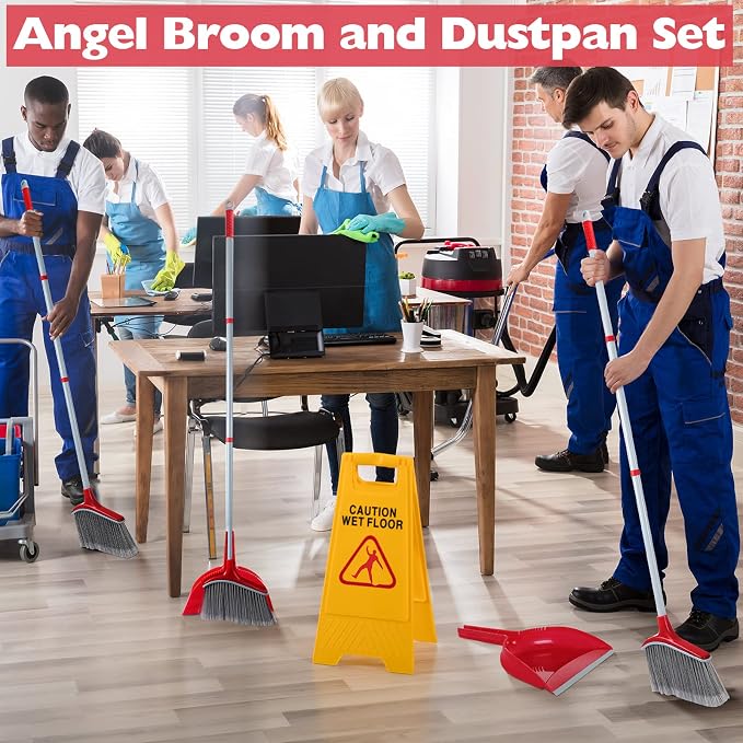 Meanplan 4 Pcs Angle Broom and Dustpan Combo Set - Image 7