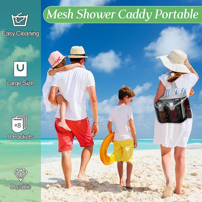 Hillban 4 Pcs Mesh Shower Caddy Portable Large Quick Dry Shower Caddy Basket - Image 5