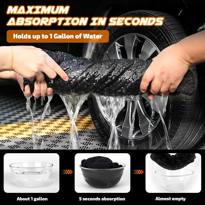 2-Pack 1200 GSM Car Drying Towels – Microfiber Towels - Image 4