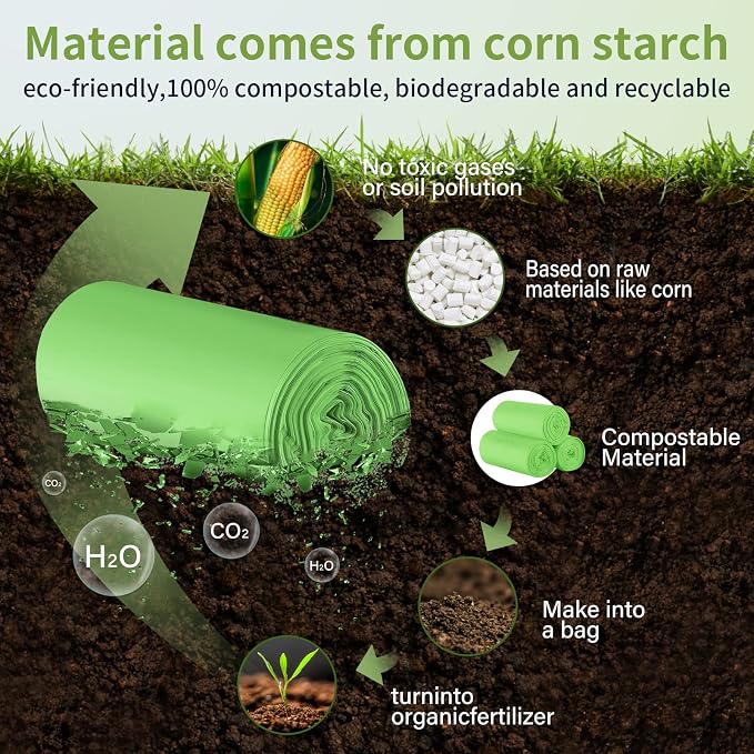 5 Gallon Trash Bags Compostable Compost Small Garbage Bag Extra Thick 0.78 Mil - Image 5