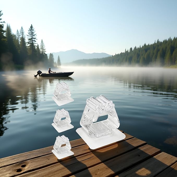 4Pcs Clear Fishing Rod Holder. Mounted Fishing Pole Holder, Wall-Mounted - Image 8