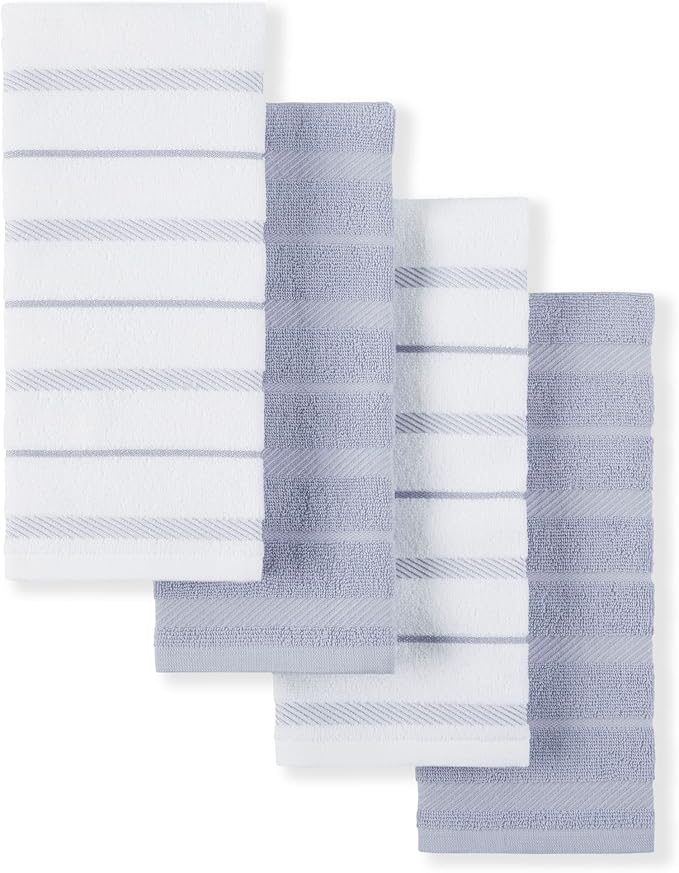 KitchenAid Albany Kitchen Towel 4-Pack Set, Lavender Cream/White by KitchenAid
