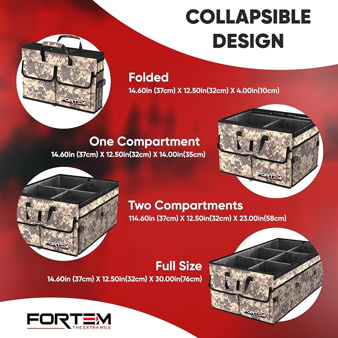 FORTEM Trunk Organizer For SUV Car Trunk Organizer, Foldable Storage, Car - Image 6