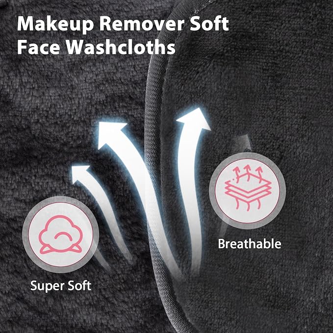 Makeup Remover Cloth, Makeup Remover Pads Microfiber Face Washcloth - Image 3