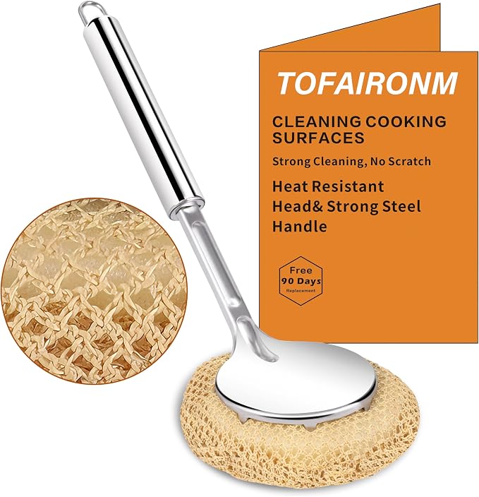 Kitchen Scrub Brush with Handle, Non-Scratch Cleaning Brush by Unknown