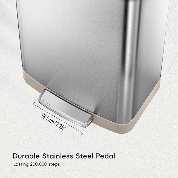 EKO Hudson Matte Stainless 75 Liter/20 Gallon Step Trash Can - Image 6