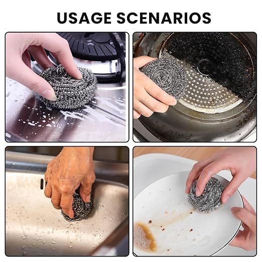 16 Pcs Steel Wool Pads, Stainless Steel Scrubber, Metal Scrubber, Dishwashing - Image 6