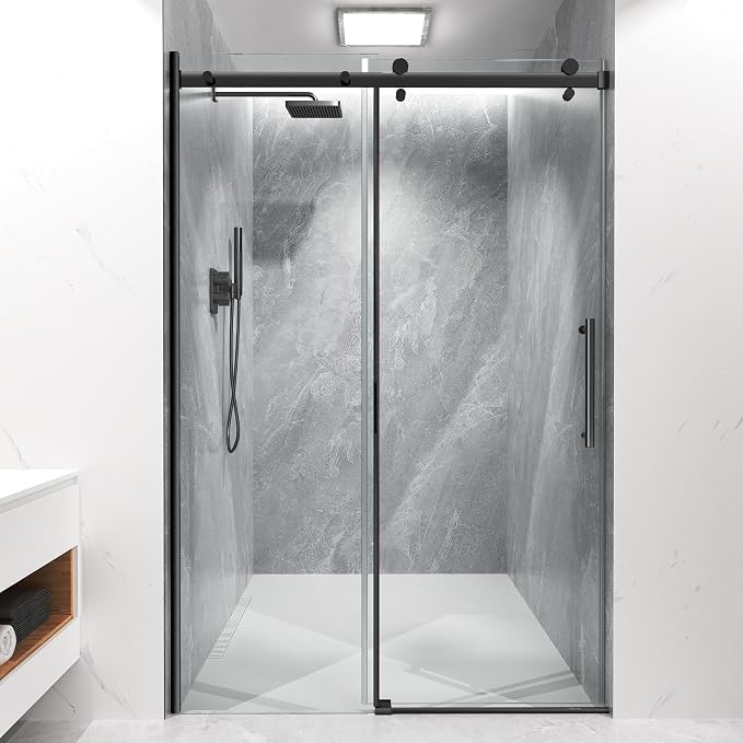 Shower Door Frameless 44-48'' W x 72'' H, Sliding Glass Door, 5/16 inch by Ironovacage