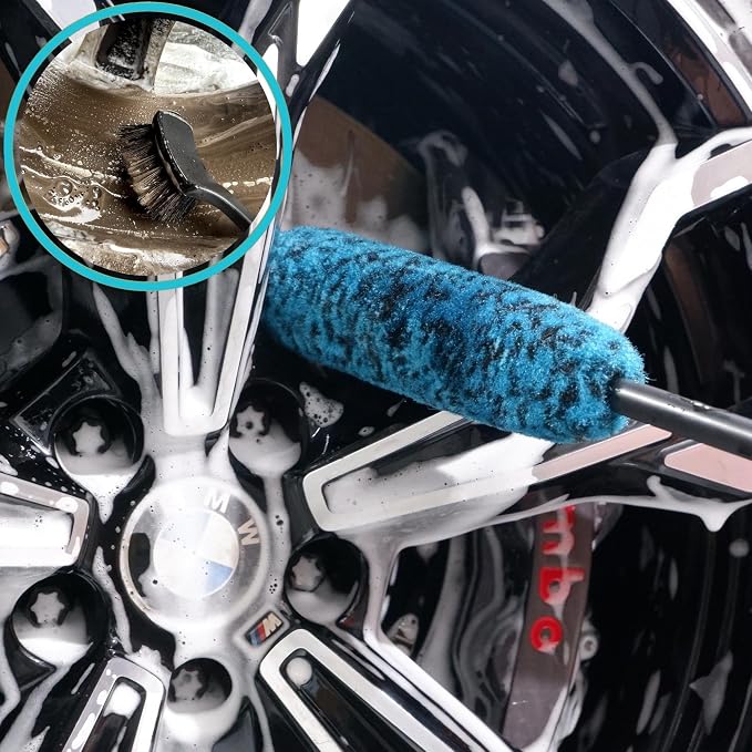 PRO Choice 4 Pack Long Handle Wheel Brush Kit - Image 6