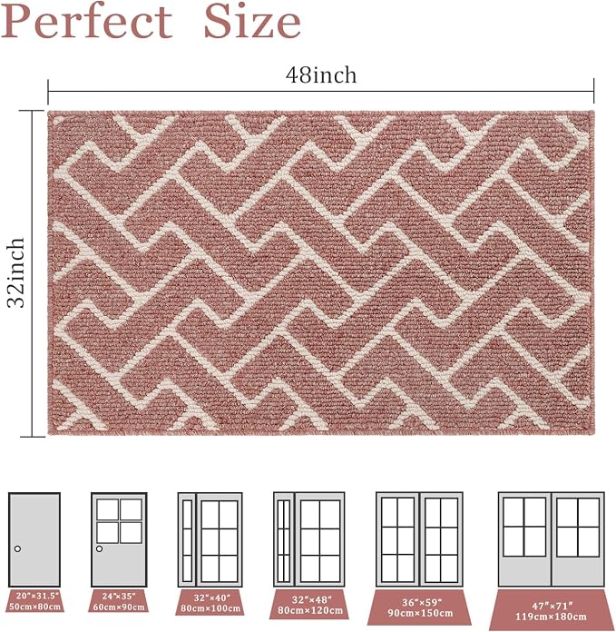 hicorfe Indoor Doormat, Front Back Door Mat Rubber Backing Non Slip Door Mats - Image 2