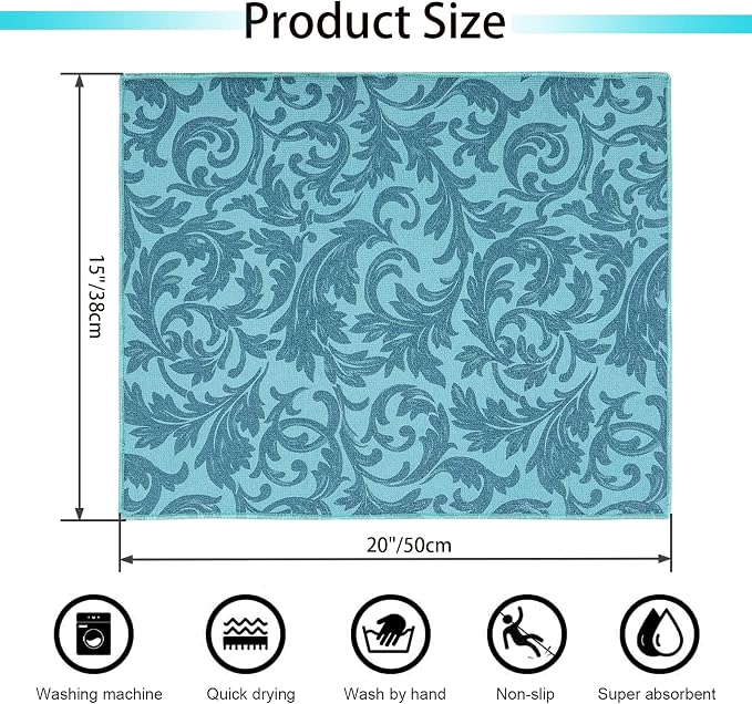 Microfiber Dish Drying Mat 3PCS, Ultra Absorbent & Quick Drying - Image 2