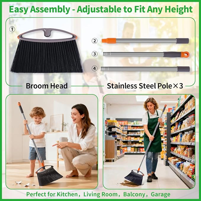 Still Bristle Broom to Sweep Snow, Heavy Duty Broom - Image 5