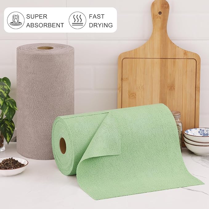 Homaxy Tear Away Dish Cloths Rolls, 75 Sheets-11.8" X 11.8", Reusable Washable - Image 8