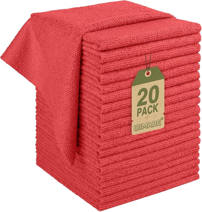 Microfiber Cleaning Cloth, 20 Pack Reusable Microfiber Towels by Unimade