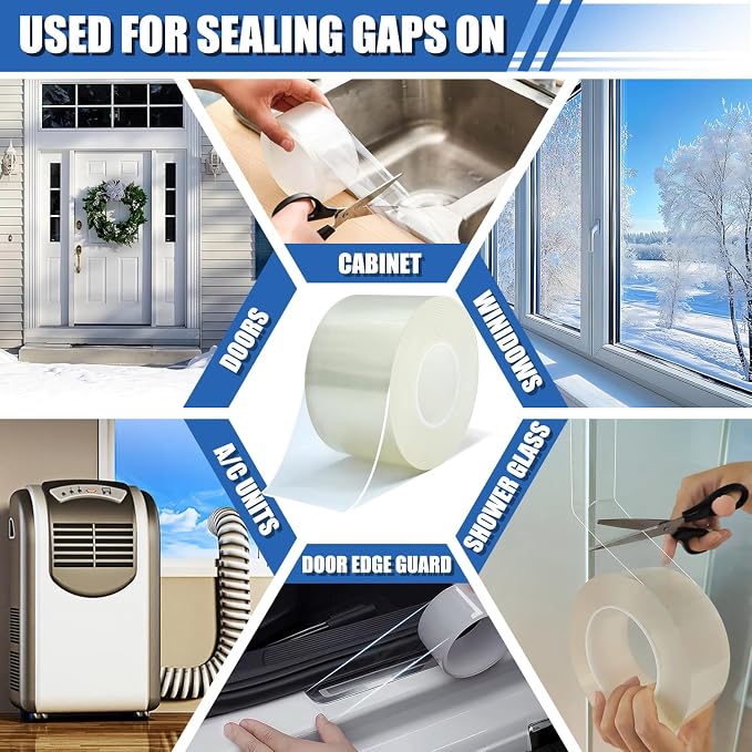 Window Weather Sealing Tape 3 in x 66 FT Weather Stripping Weatherproof Draft - Image 6