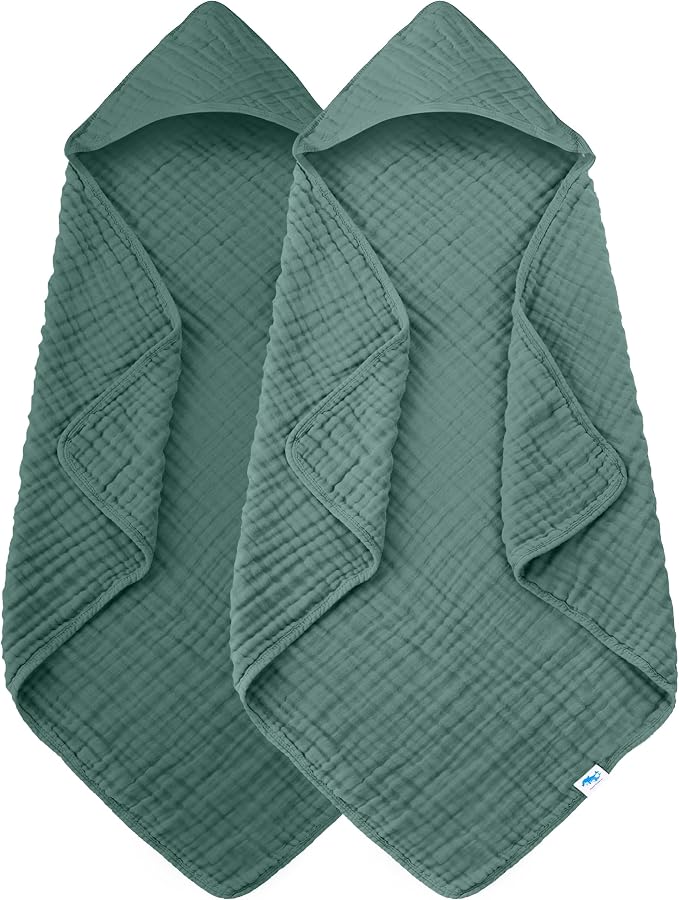 SWEET DOLPHIN Muslin Hooded Baby Bath Towels by SWEET+DOLPHIN