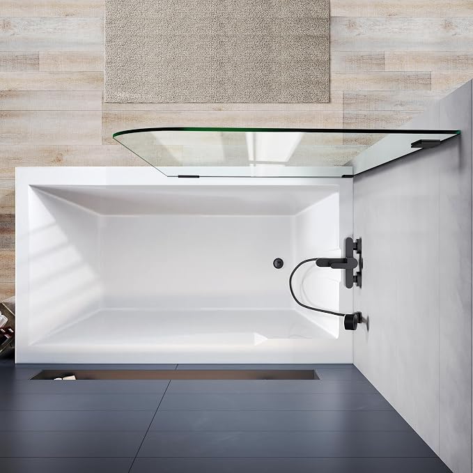 Frameless Bathtub Shower Door, 1/4" Clear Tempered Glass Bathroom Shower Screen - Image 4