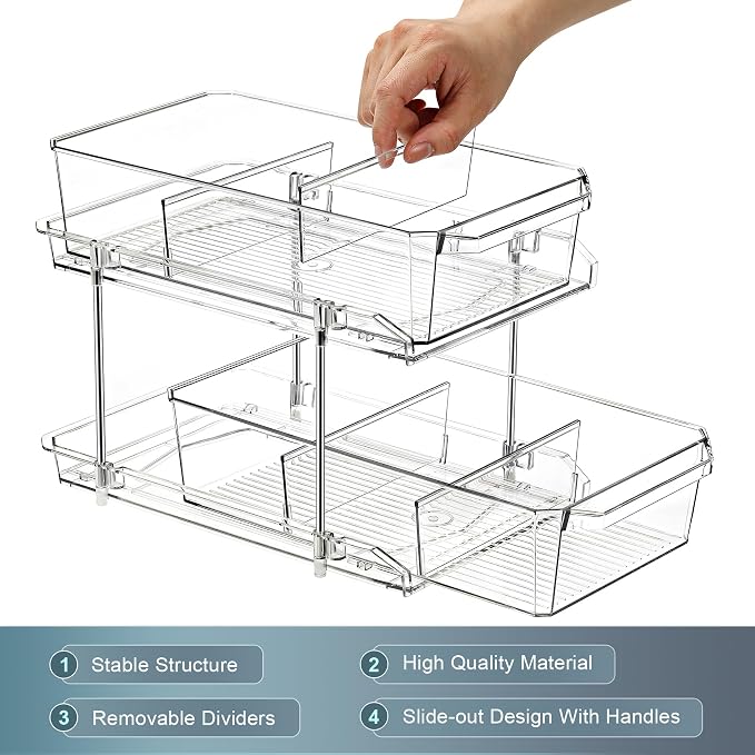 2 Set, 2 Tier Clear Organizer - Image 9