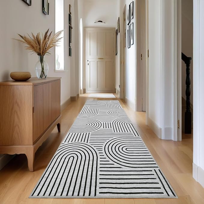 Modern Rug 2x6 Runners for Hallways, Abstract Kitchen Runner Rugs Non Slip Bath - Image 8