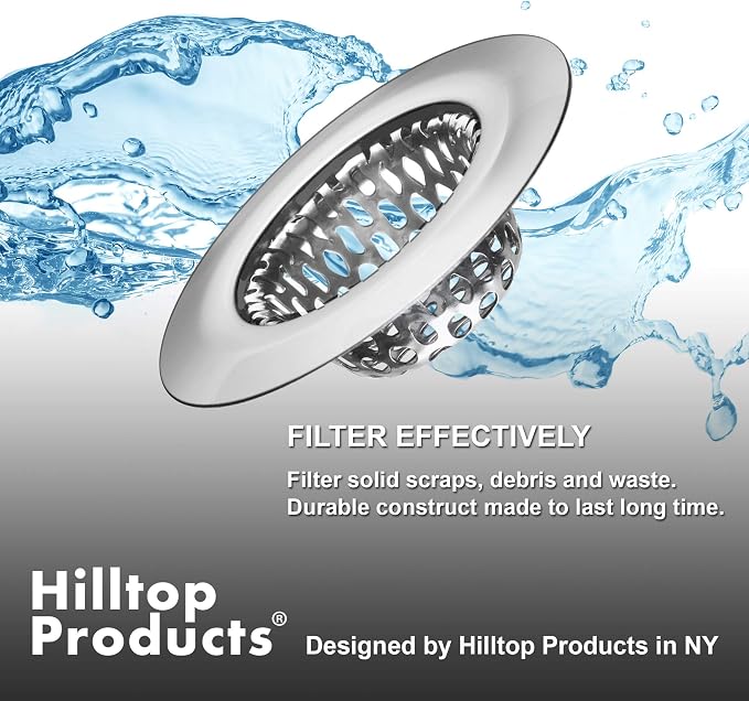 4 Pcs - Bathroom Sink Strainers and Stopper Plug - 2.125" Top / 1" Basket - Image 7