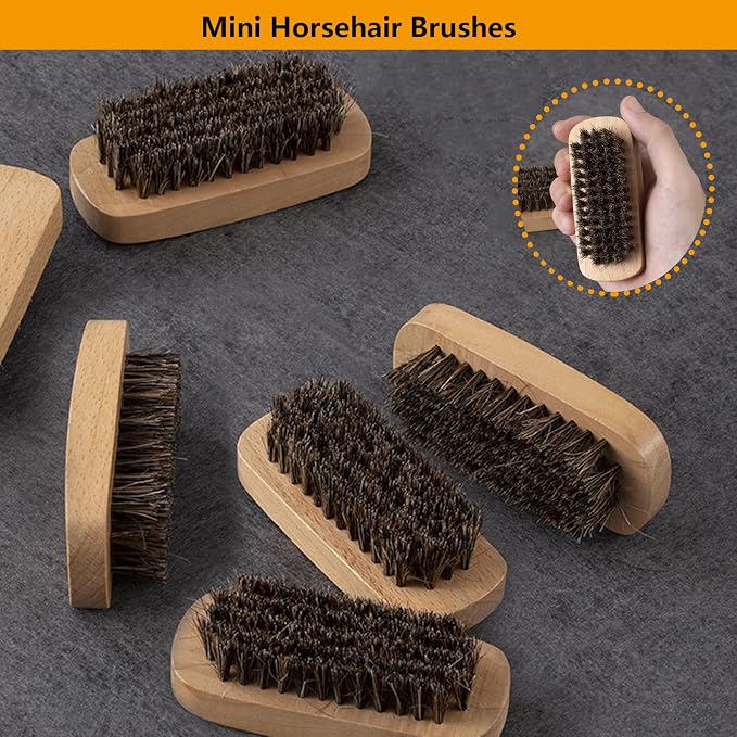 Horsehair Laundry Stain Brush 3 Pack Clothes Brush Shoes Soft Bristle Cleaning - Image 3