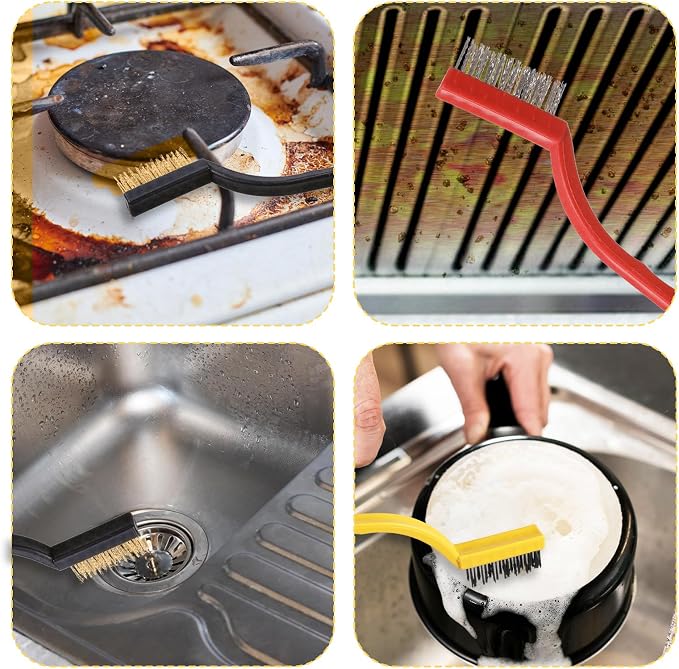 5 Pack Kitchen Stove Cleaning Brush + Scraper Tool Set, Stainless Steel and - Image 6
