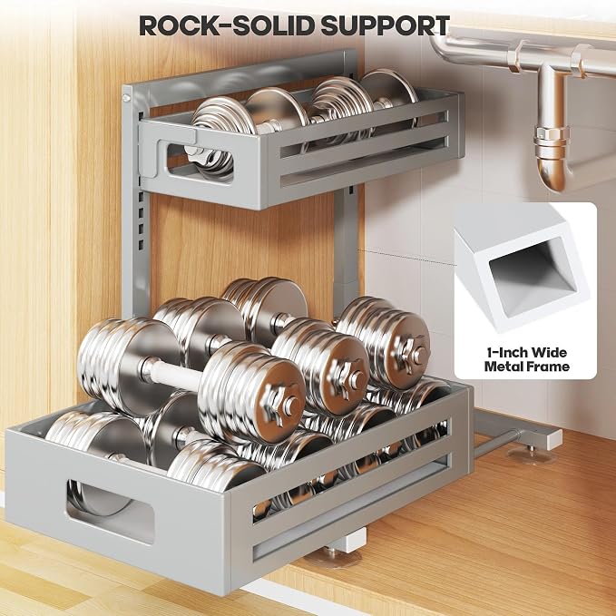 2 Pack Under Sink Organizer, Pull Out Cabinet Organizer - Image 3