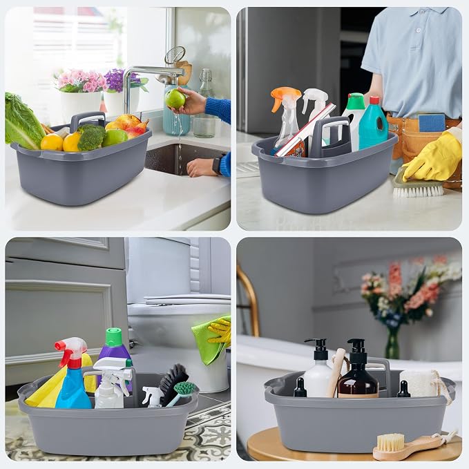 2 Pack Large Cleaning Supplies Caddy Organizer, Portable Shower Caddy Plastic - Image 8