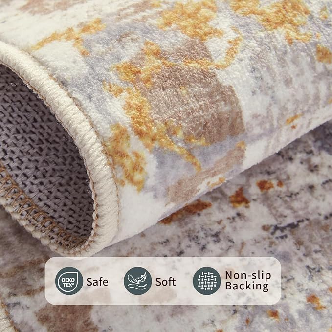 5x7 Area Rugs for Bedroom Living Room, Non-Slip Washable Modern Neutral - Image 6
