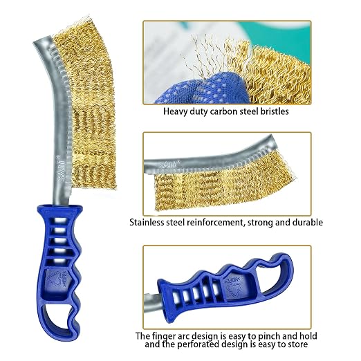 SALI Wire Brushes for Cleaning Rust Removal Heavy Duty Steel Brush Tool 11" - Image 3