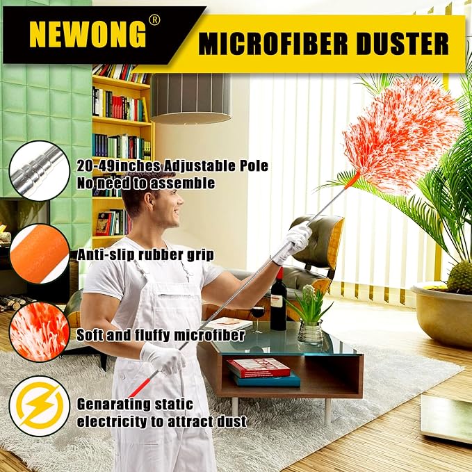 Extendable 20-49inches Microfiber Feather Duster - Image 2