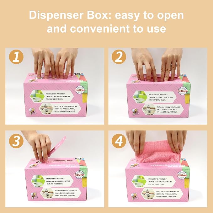 Microfiber Cleaning Cloth, Lint-Free Shop Towels Reusable, Bulk Rags in a Box - Image 5